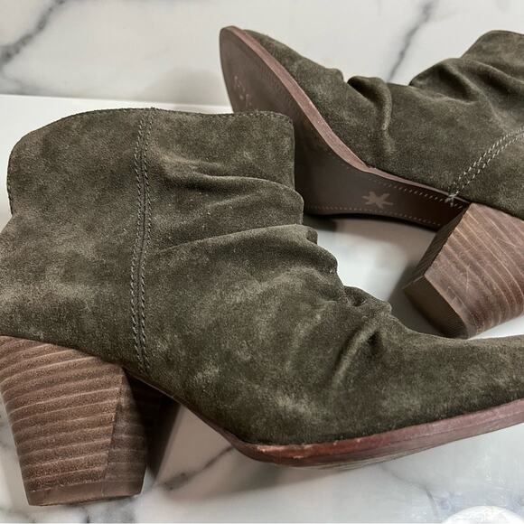 Splendid | Women's Green Leather Festival Chucky Heel Ankle Boot Sz 7.5 - Picture 7 of 9